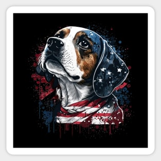 Beagle 4th of July Sticker